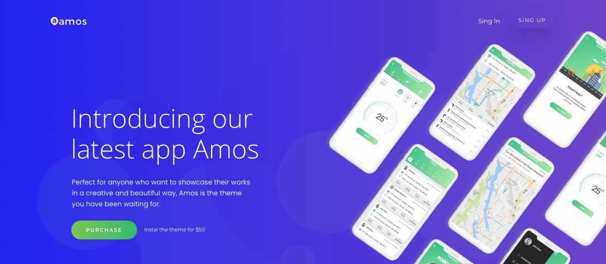 Amos App Demo WordPress Theme